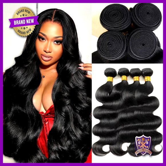 Human Hair Extensions 22-28 Inch Body Wave Bundles 100% Virgin Brazilian